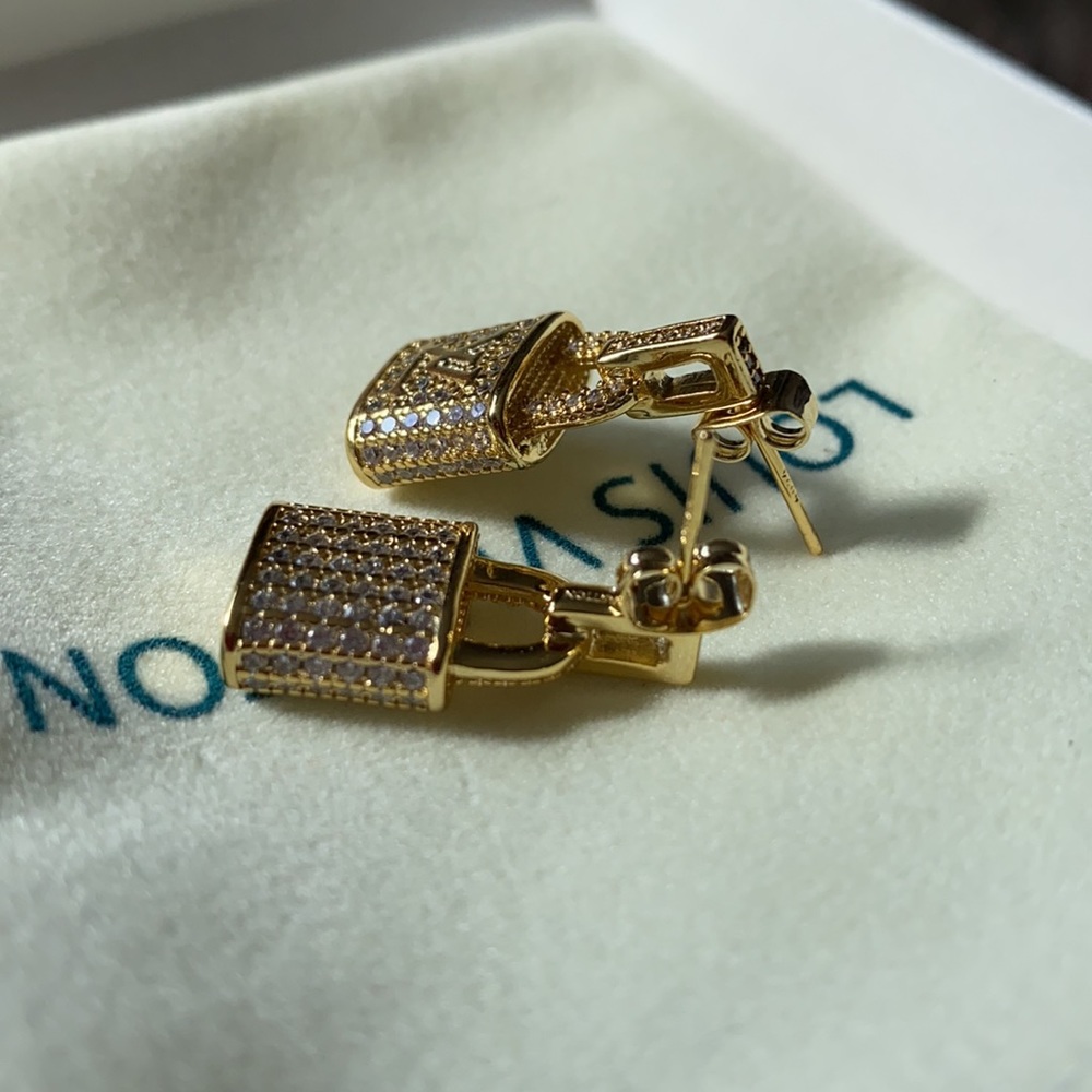 Designer Inspired Earrings Gold - Picture 6 of 8